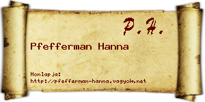 Pfefferman Hanna névjegykártya